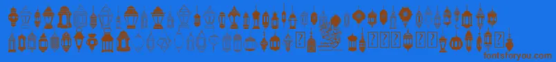 fotograami   lamp islamic Font – Brown Fonts on Blue Background