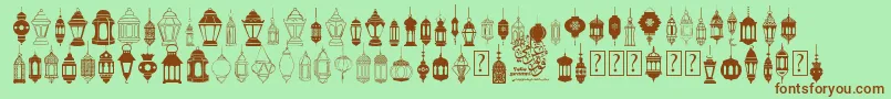 Czcionka fotograami   lamp islamic – brązowe czcionki na zielonym tle