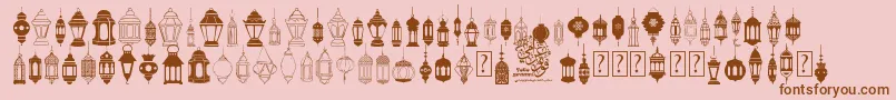 fotograami   lamp islamic-fontti – ruskeat fontit vaaleanpunaisella taustalla