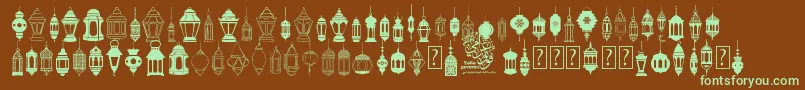 fotograami   lamp islamic Font – Green Fonts on Brown Background