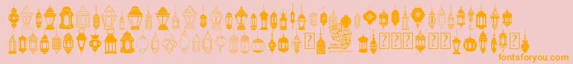 fotograami   lamp islamic Font – Orange Fonts on Pink Background