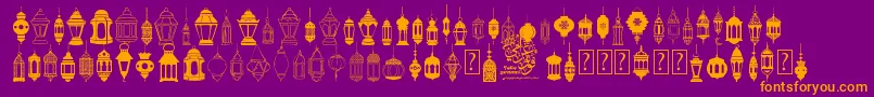 Fonte fotograami   lamp islamic – fontes laranjas em um fundo violeta