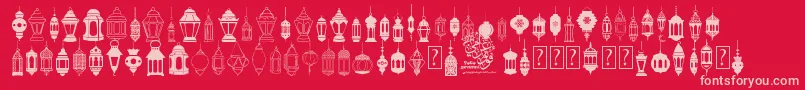 fotograami   lamp islamic Font – Pink Fonts on Red Background