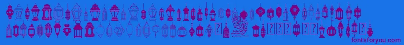 フォントfotograami   lamp islamic – 紫色のフォント、青い背景