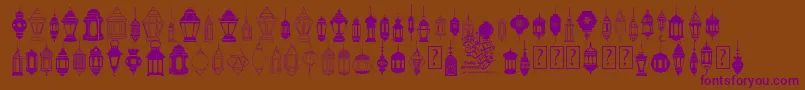 fotograami   lamp islamic Font – Purple Fonts on Brown Background