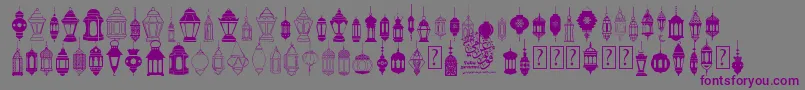 フォントfotograami   lamp islamic – 紫色のフォント、灰色の背景