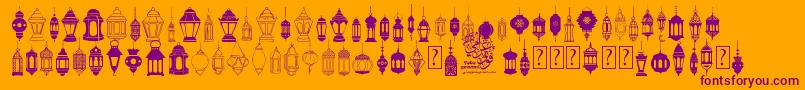 fotograami   lamp islamic Font – Purple Fonts on Orange Background