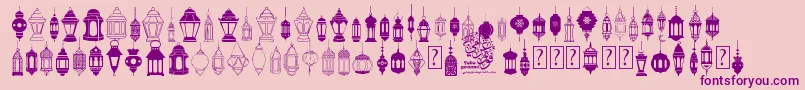 fotograami   lamp islamic Font – Purple Fonts on Pink Background