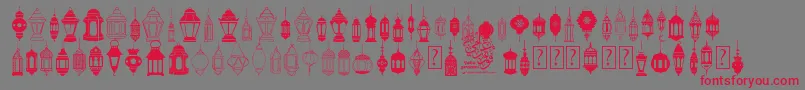 Czcionka fotograami   lamp islamic – czerwone czcionki na szarym tle