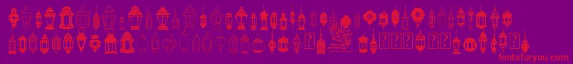 Fonte fotograami   lamp islamic – fontes vermelhas em um fundo violeta