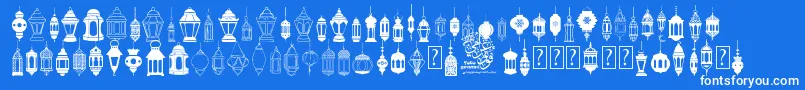 fotograami   lamp islamic Font – White Fonts on Blue Background