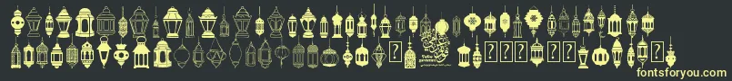 fotograami   lamp islamic Font – Yellow Fonts on Black Background