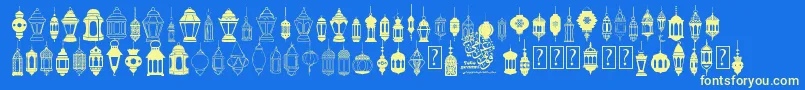 fotograami   lamp islamic Font – Yellow Fonts on Blue Background