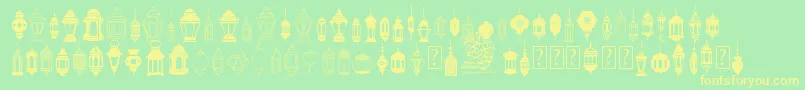 Шрифт fotograami   lamp islamic – жёлтые шрифты на зелёном фоне