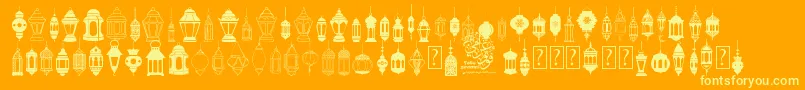 Czcionka fotograami   lamp islamic – żółte czcionki na pomarańczowym tle