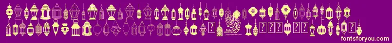 Police fotograami   lamp islamic – polices jaunes sur fond violet