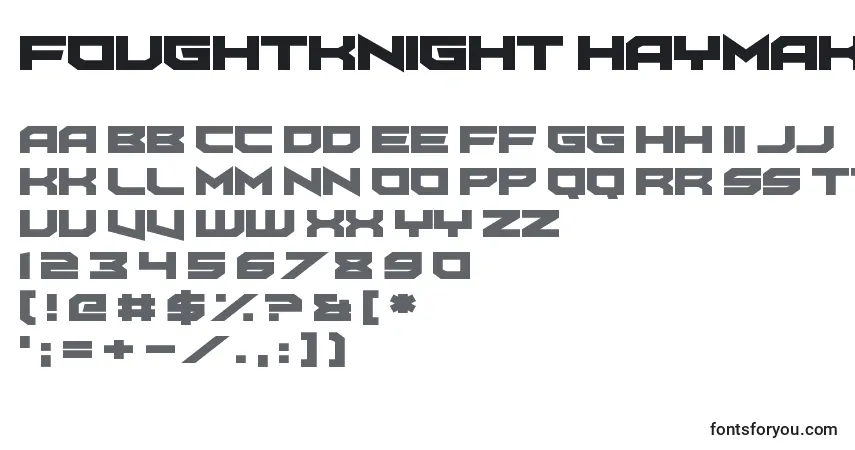 Schriftart FoughtKnight Haymaker – Alphabet, Zahlen, spezielle Symbole
