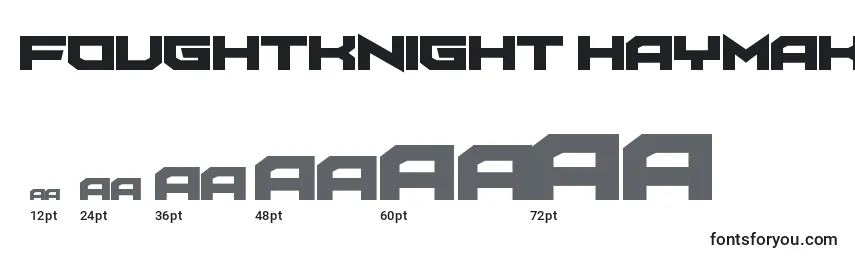 FoughtKnight Haymaker Font Sizes