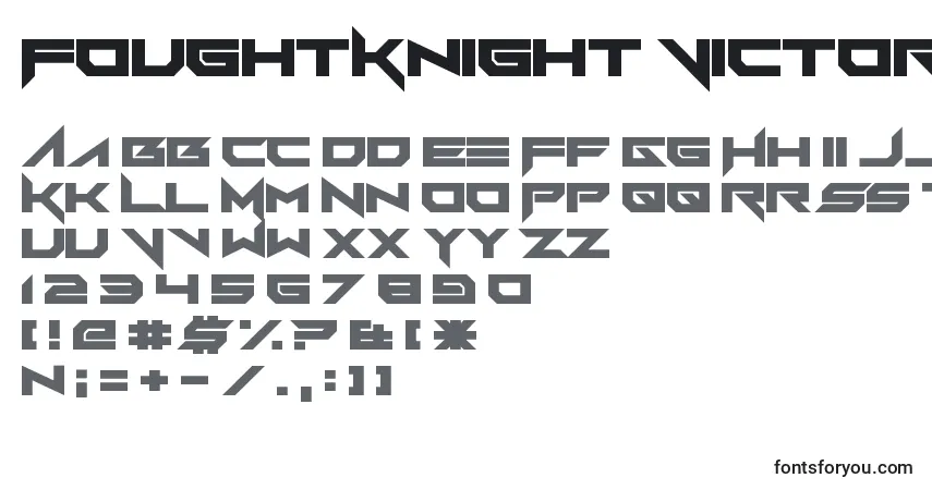 Fuente FoughtKnight Victory - alfabeto, números, caracteres especiales