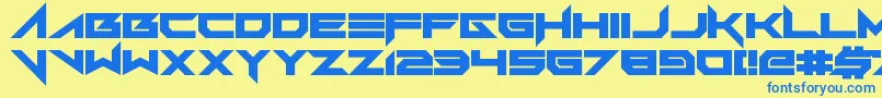 FoughtKnight Victory Font – Blue Fonts on Yellow Background