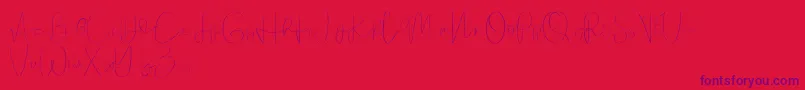 Fonte Founder demo – fontes roxas em um fundo vermelho