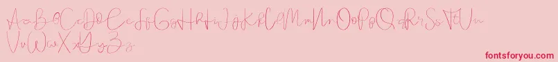 Founder demo-Schriftart – Rote Schriften auf rosa Hintergrund