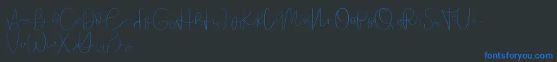 フォントFounder demo – 黒い背景に青い文字