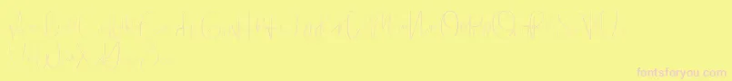 Founder demo-Schriftart – Rosa Schriften auf gelbem Hintergrund