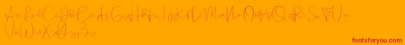 Founder demo Font – Red Fonts on Orange Background