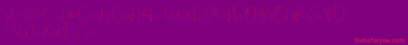 Fonte Founder demo – fontes vermelhas em um fundo violeta
