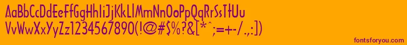 FountainPen-Schriftart – Violette Schriften auf orangefarbenem Hintergrund