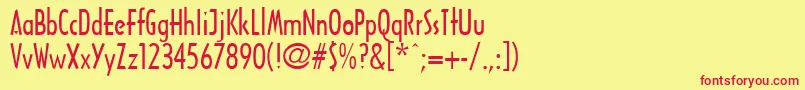 FountainPen-Schriftart – Rote Schriften auf gelbem Hintergrund