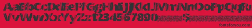 FourSix-Schriftart – Schwarze Schriften auf rotem Hintergrund