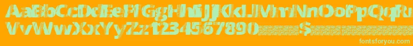 FourSix Font – Green Fonts on Orange Background