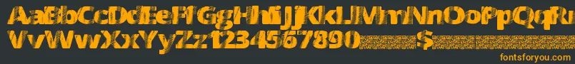 フォントFourSix – 黒い背景にオレンジの文字