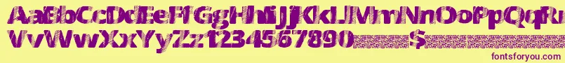 FourSix Font – Purple Fonts on Yellow Background