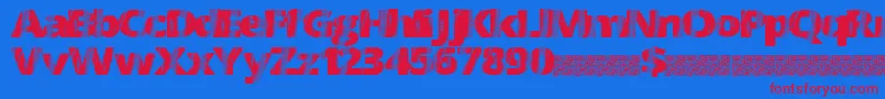 FourSix Font – Red Fonts on Blue Background