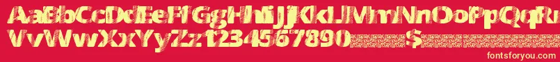 FourSix Font – Yellow Fonts on Red Background