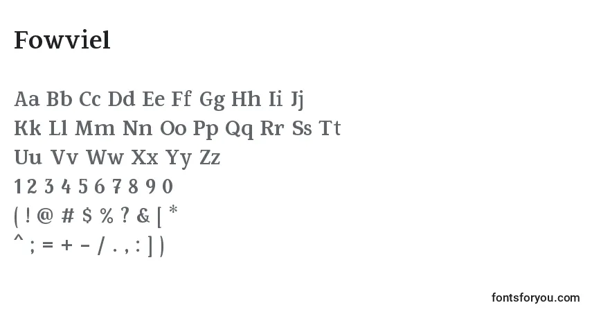 Шрифт Fowviel (127077) – алфавит, цифры, специальные символы