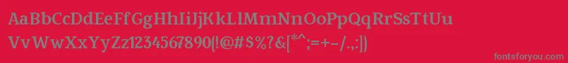 Weitere Informationen zur Fowviel-Schriftart Fowviel-Schriftart – Graue Schriften auf rotem Hintergrund