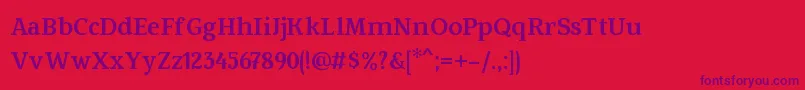 Fowviel-Schriftart – Violette Schriften auf rotem Hintergrund