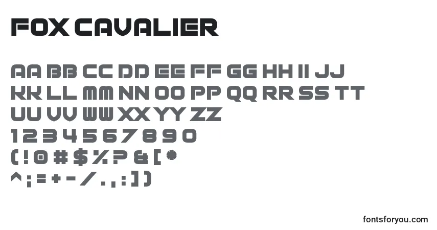 Schriftart Fox Cavalier – Alphabet, Zahlen, spezielle Symbole