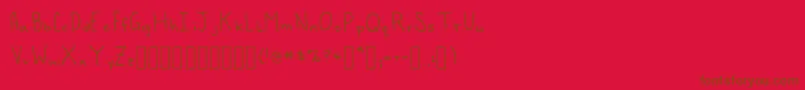 FoxedInn Regular-Schriftart – Braune Schriften auf rotem Hintergrund
