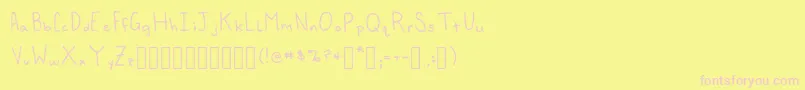FoxedInn Regular Font – Pink Fonts on Yellow Background