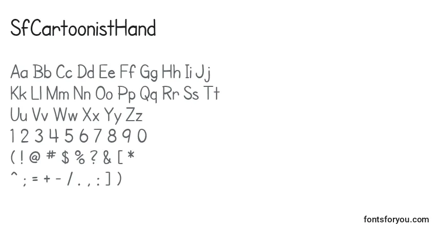 Шрифт SfCartoonistHand – алфавит, цифры, специальные символы