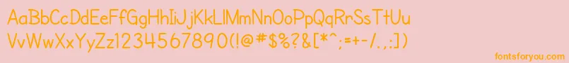 SfCartoonistHand Font – Orange Fonts on Pink Background