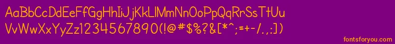 SfCartoonistHand Font – Orange Fonts on Purple Background