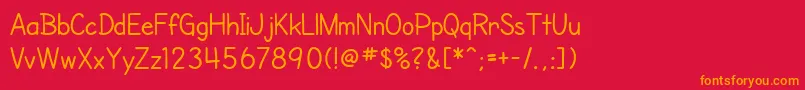 SfCartoonistHand Font – Orange Fonts on Red Background