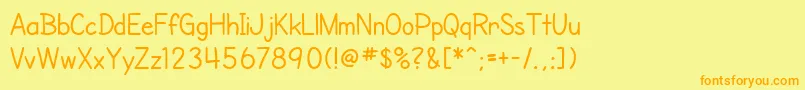 SfCartoonistHand Font – Orange Fonts on Yellow Background