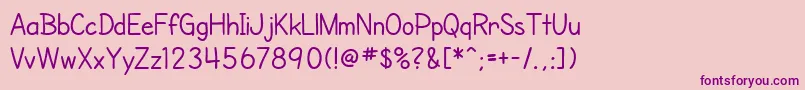 SfCartoonistHand Font – Purple Fonts on Pink Background